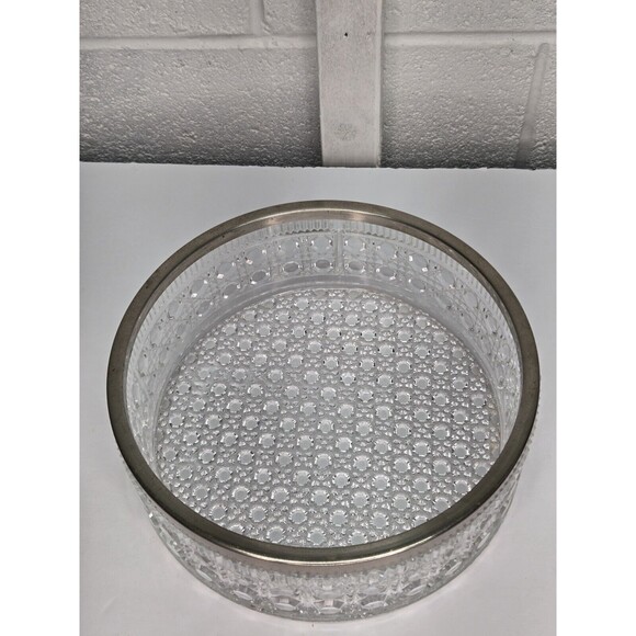 Vintage William Adams 24% Leaded Crystal Salad Bowl, Plated Rim ENGLAND - Picture 2 of 15